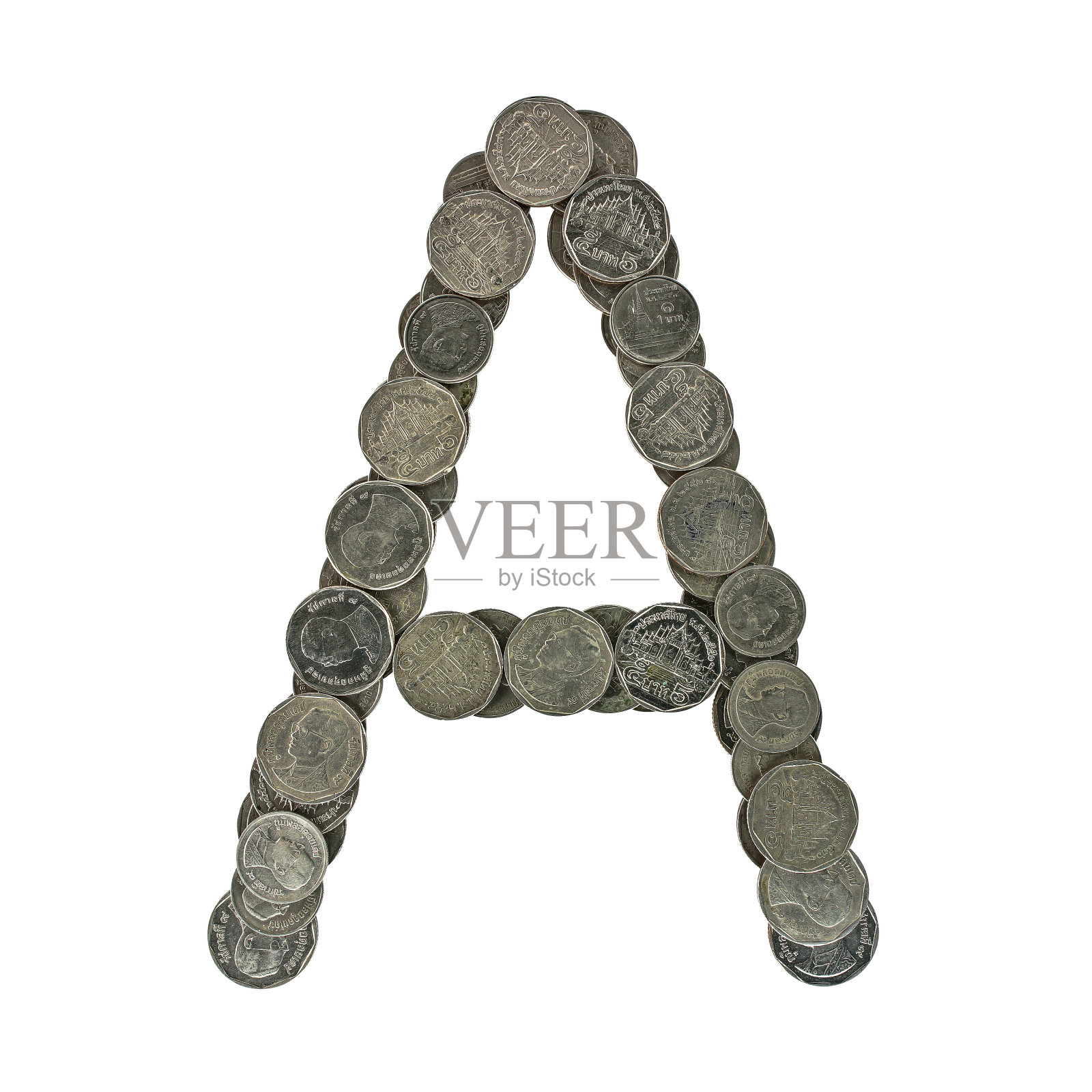 来自硬币的字母表。照片摄影图片