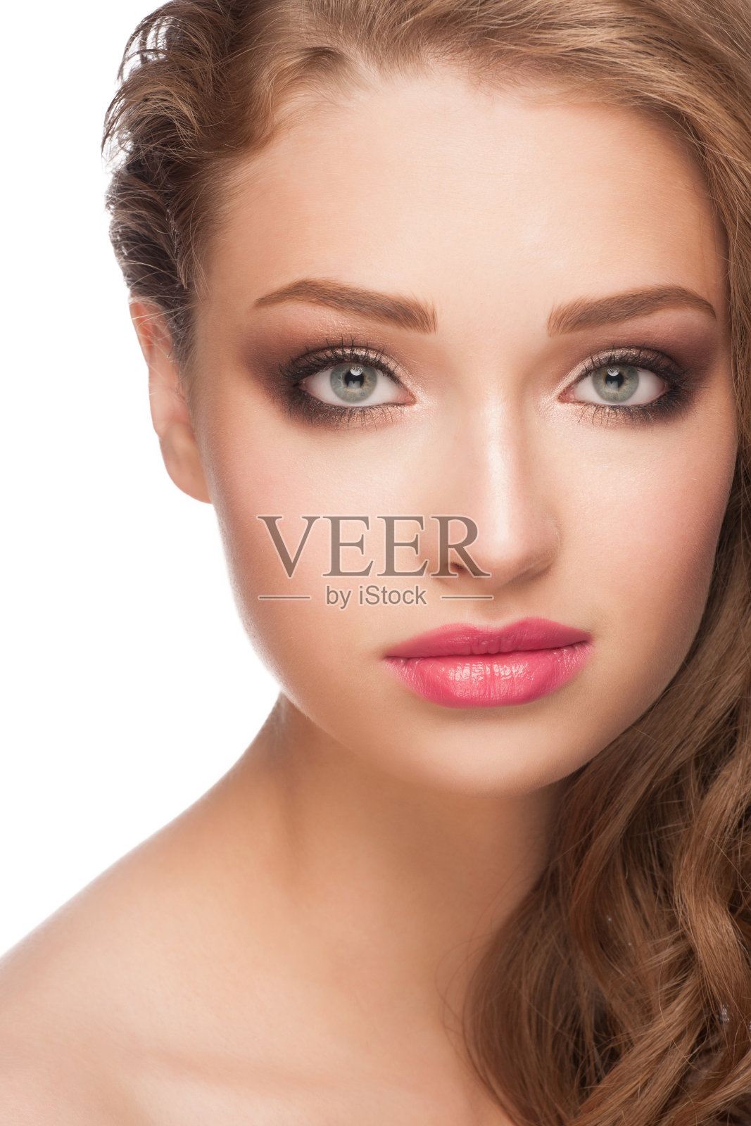 化妆和留发型的女人照片摄影图片