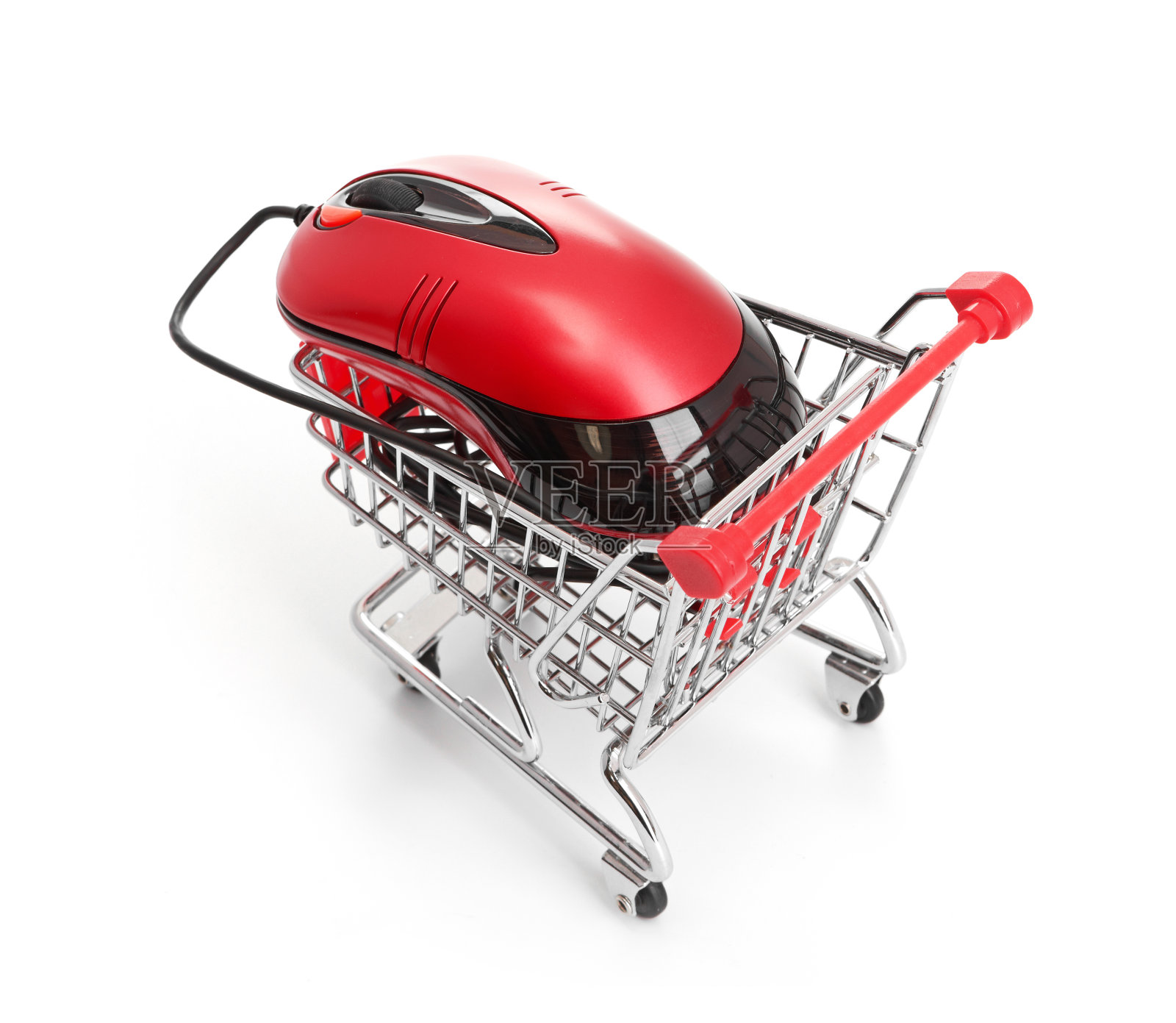 在线网上购物。在白色背景上隔离照片摄影图片