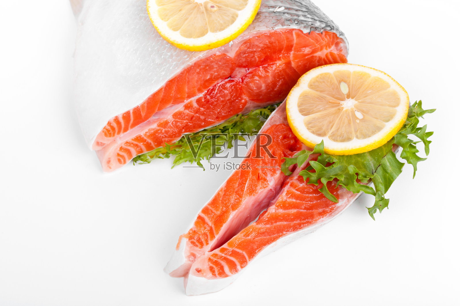 鳟鱼在白照片摄影图片