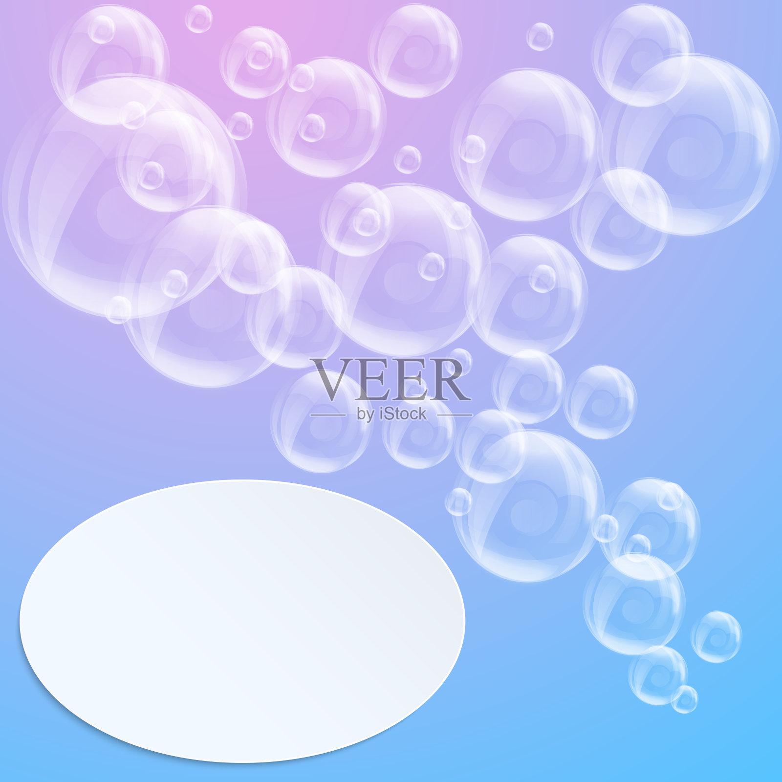 SPA水背景与肥皂泡插画图片素材