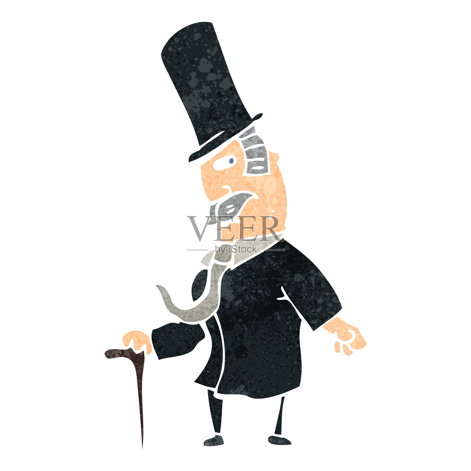 复古卡通维多利亚绅士插画图片素材