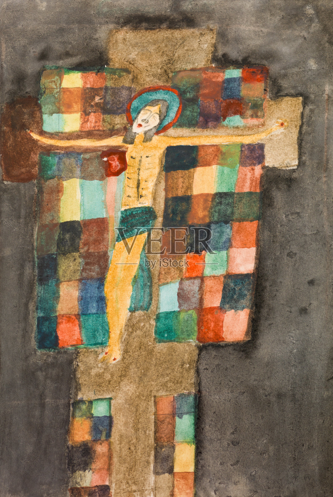 耶稣基督被钉在十字架上插画图片素材