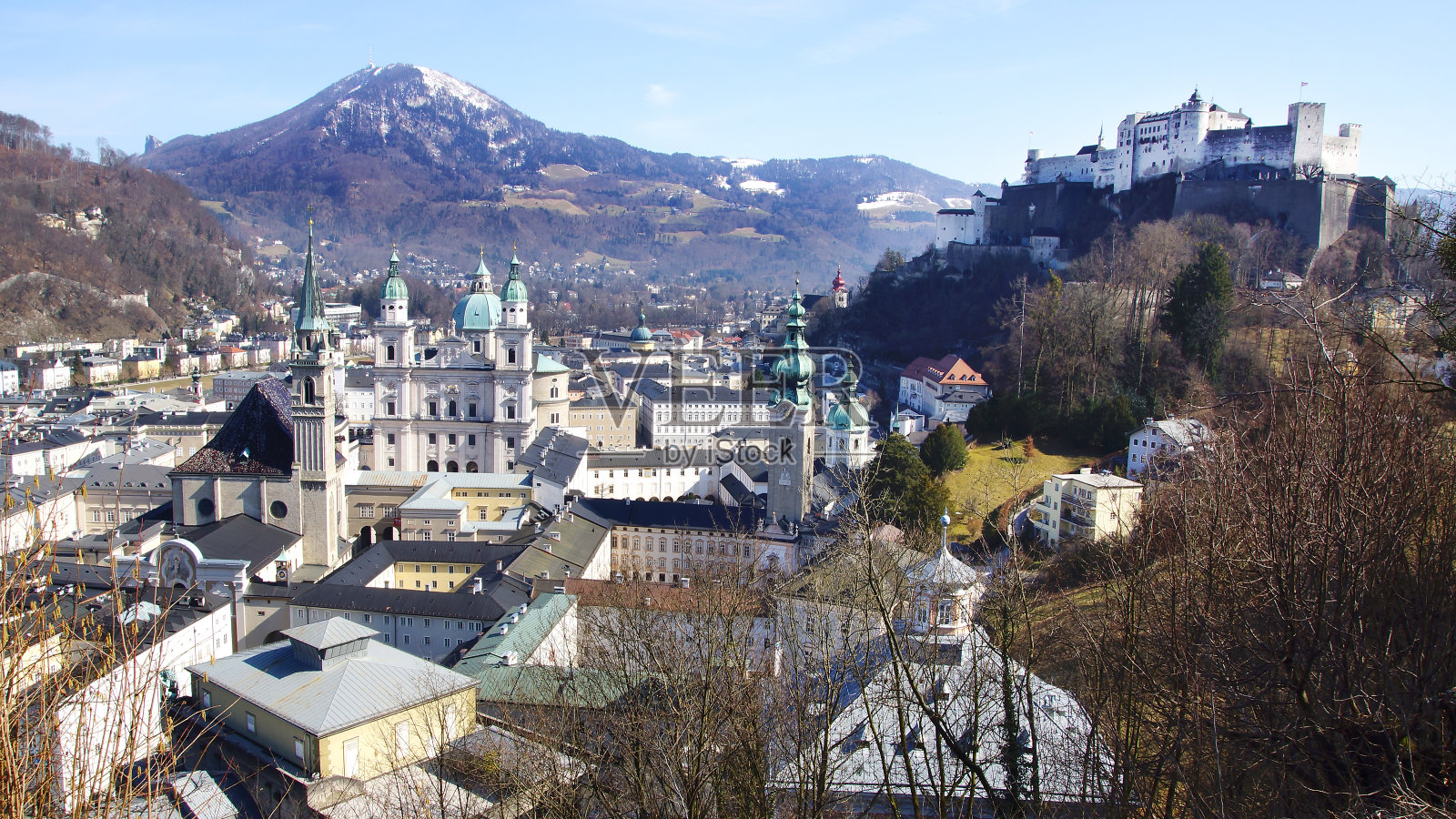 萨尔茨堡全景。照片摄影图片