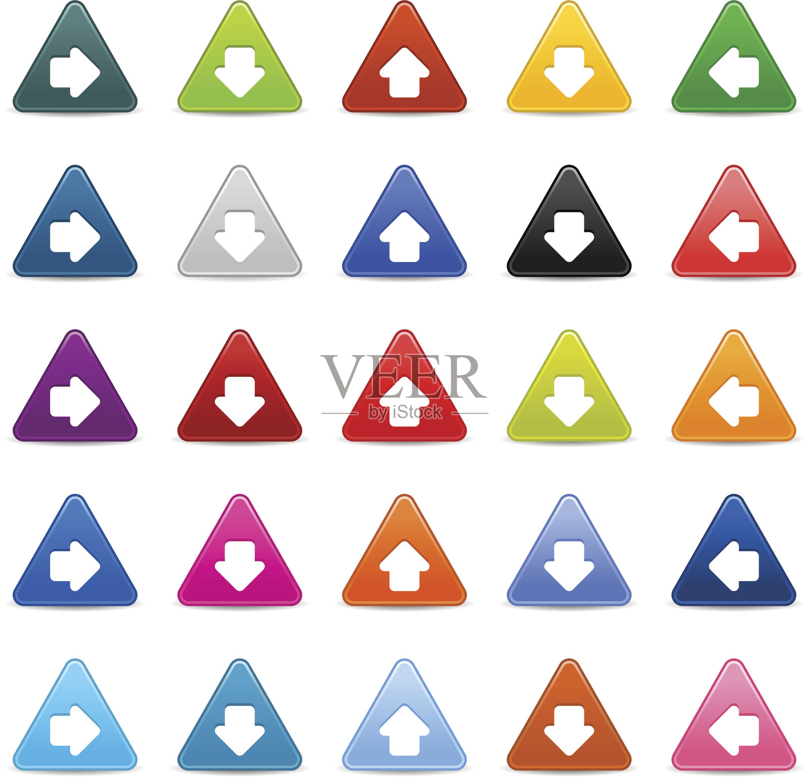 箭头标志方向象形图缎子三角形图标web iternet按钮图标素材