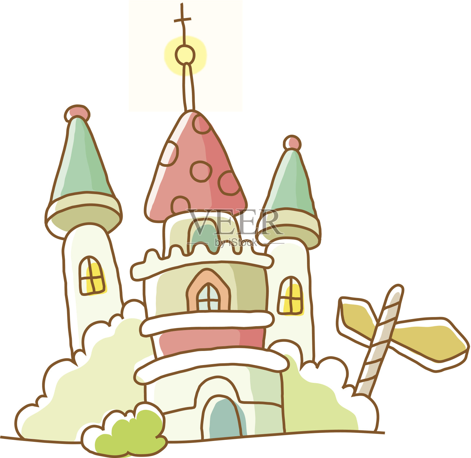 图标的城堡插画图片素材