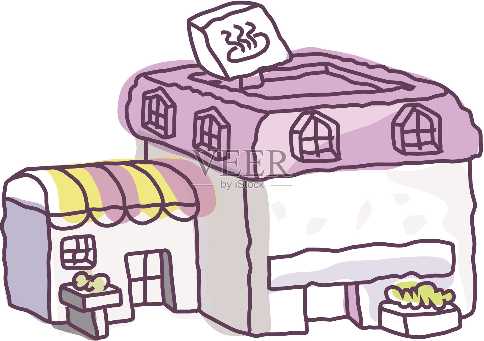 图标的建筑插画图片素材