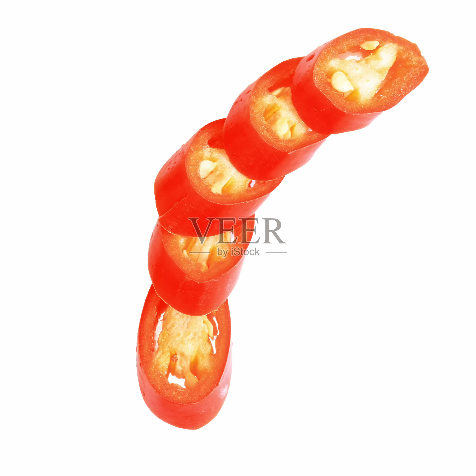 滑辣椒孤立白色背景。照片摄影图片