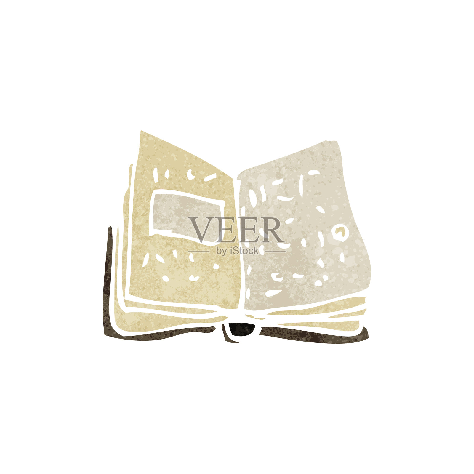 复古卡通旧书插画图片素材