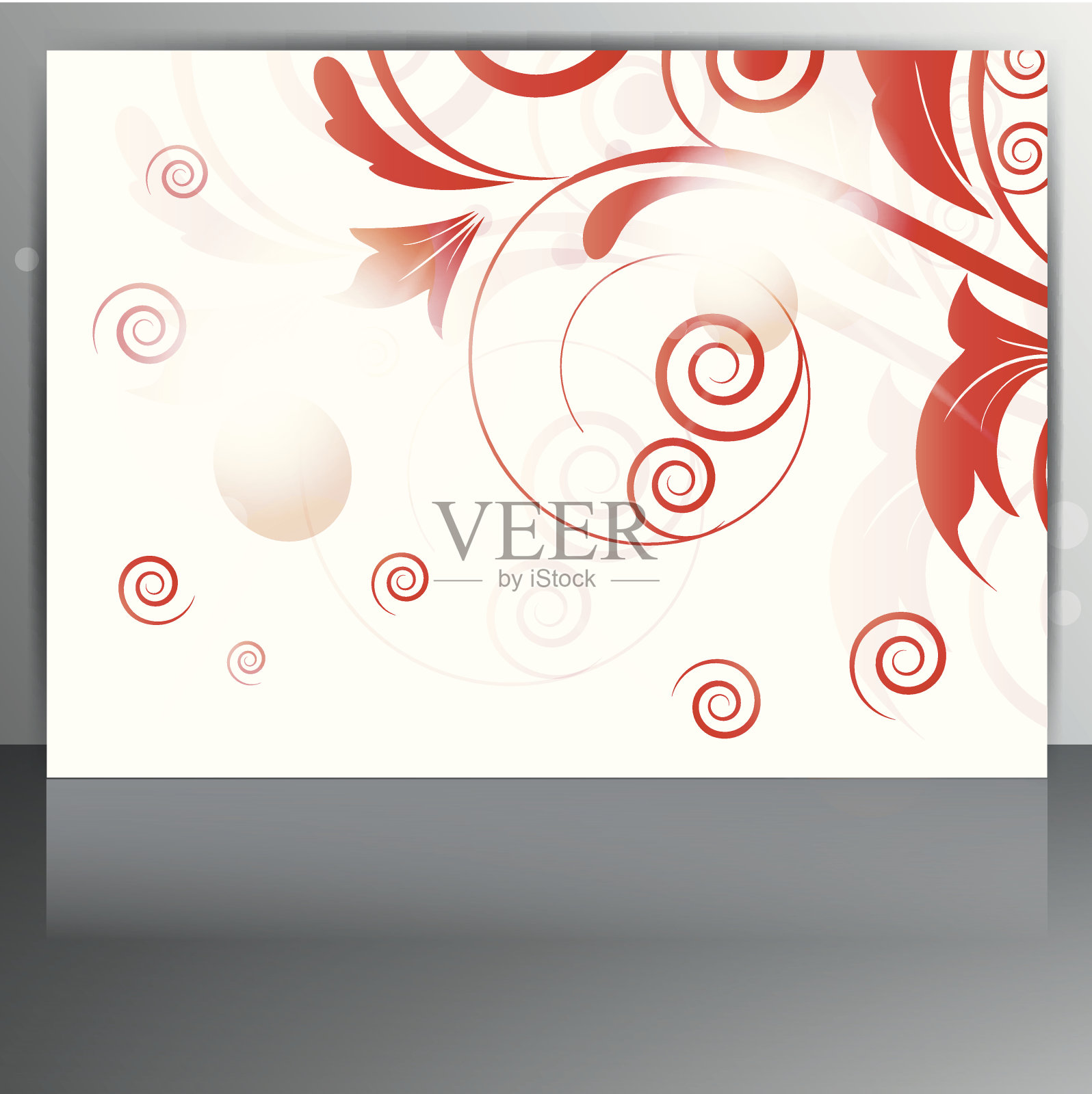 带有花卉背景的抽象卡片设计模板素材