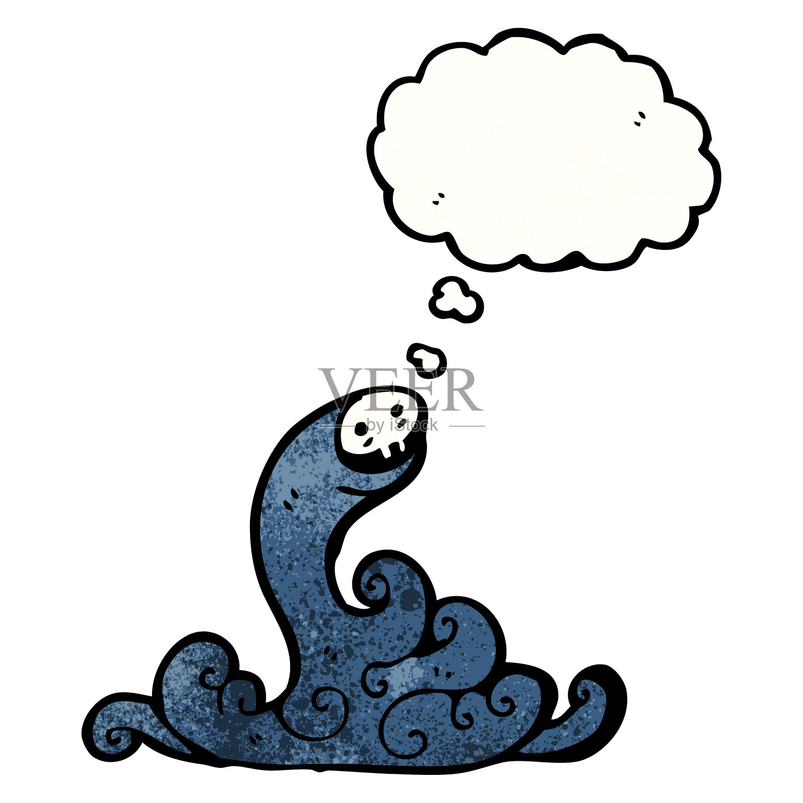 令人毛骨悚然的鬼卡通插画图片素材