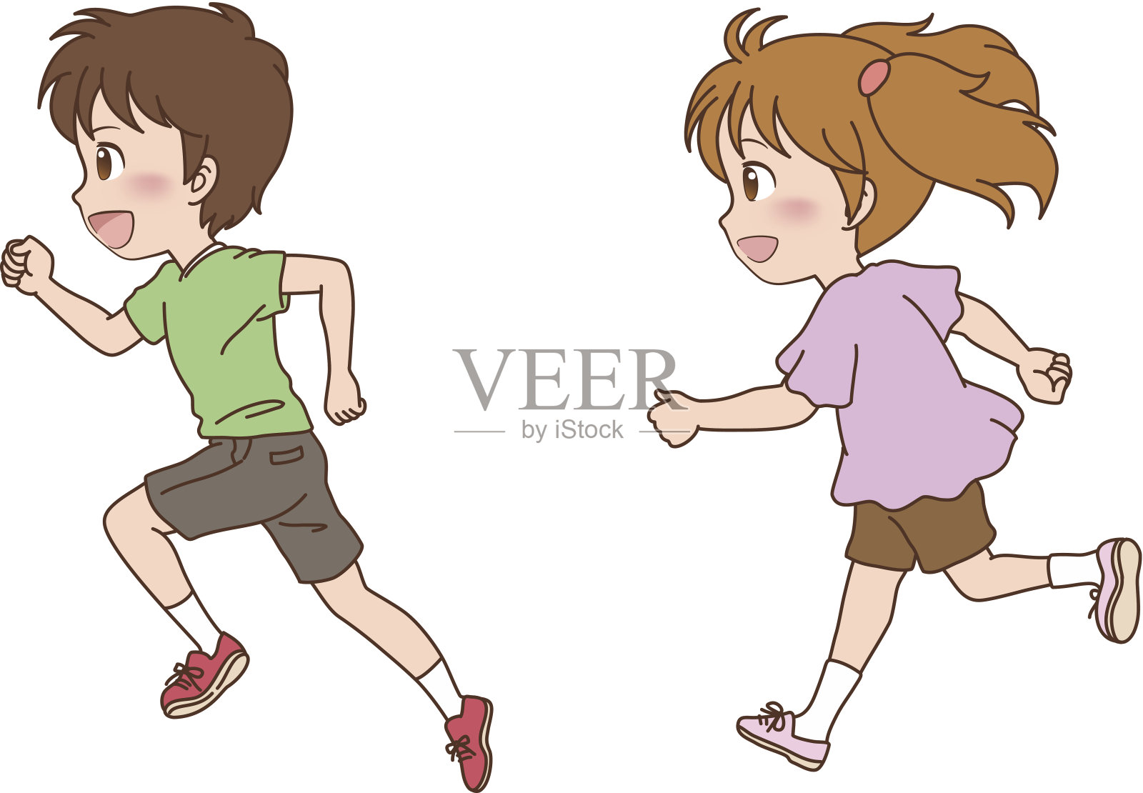 男孩和女孩玩设计元素图片