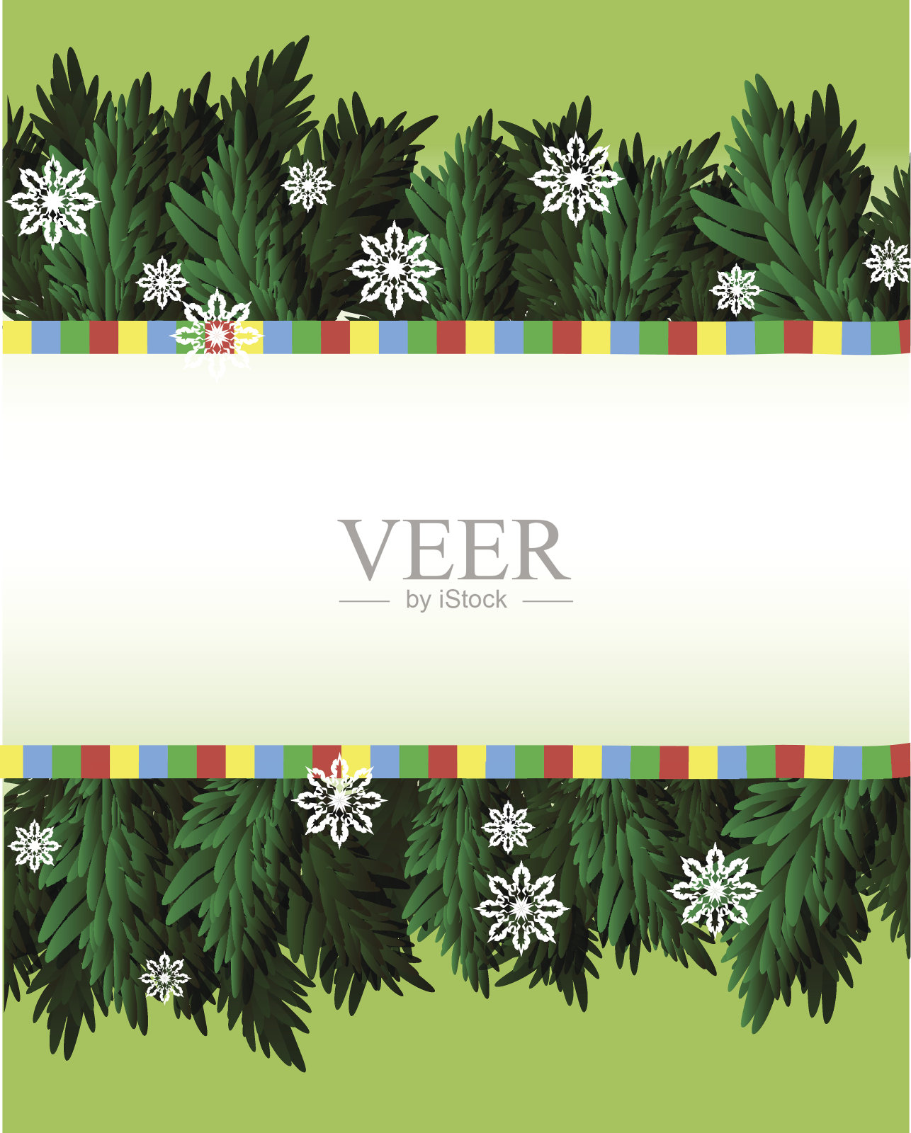 节日的枝头飘着雪花插画图片素材