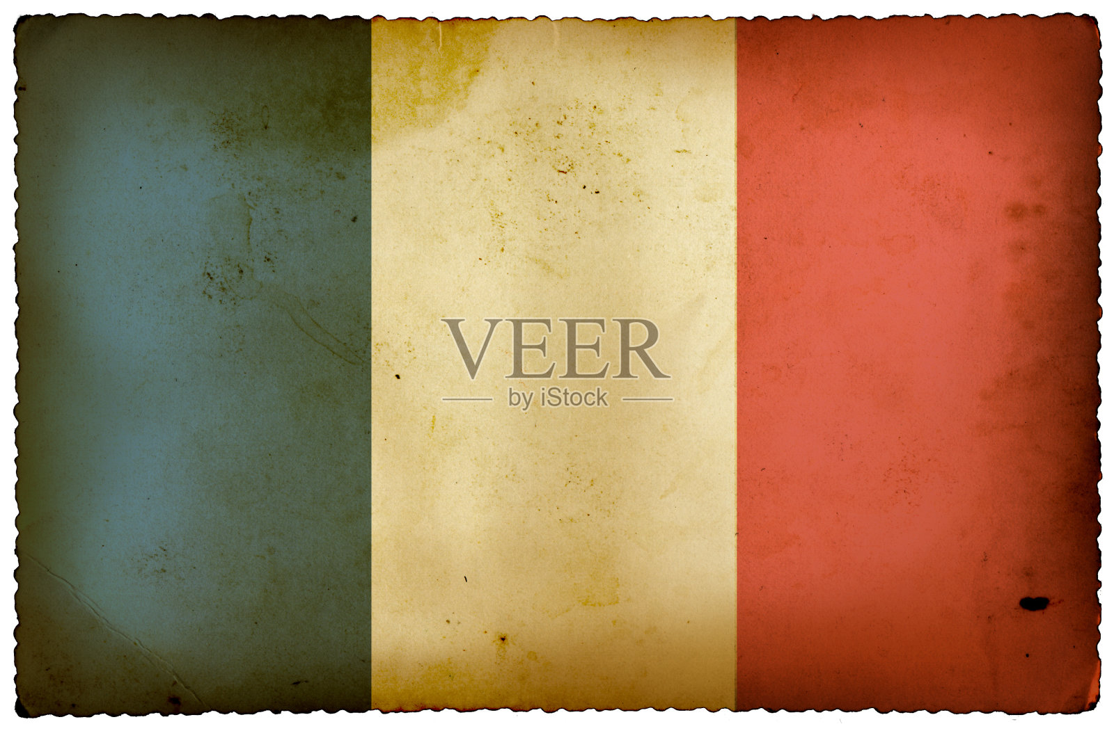 旧明信片上的法国国旗照片摄影图片