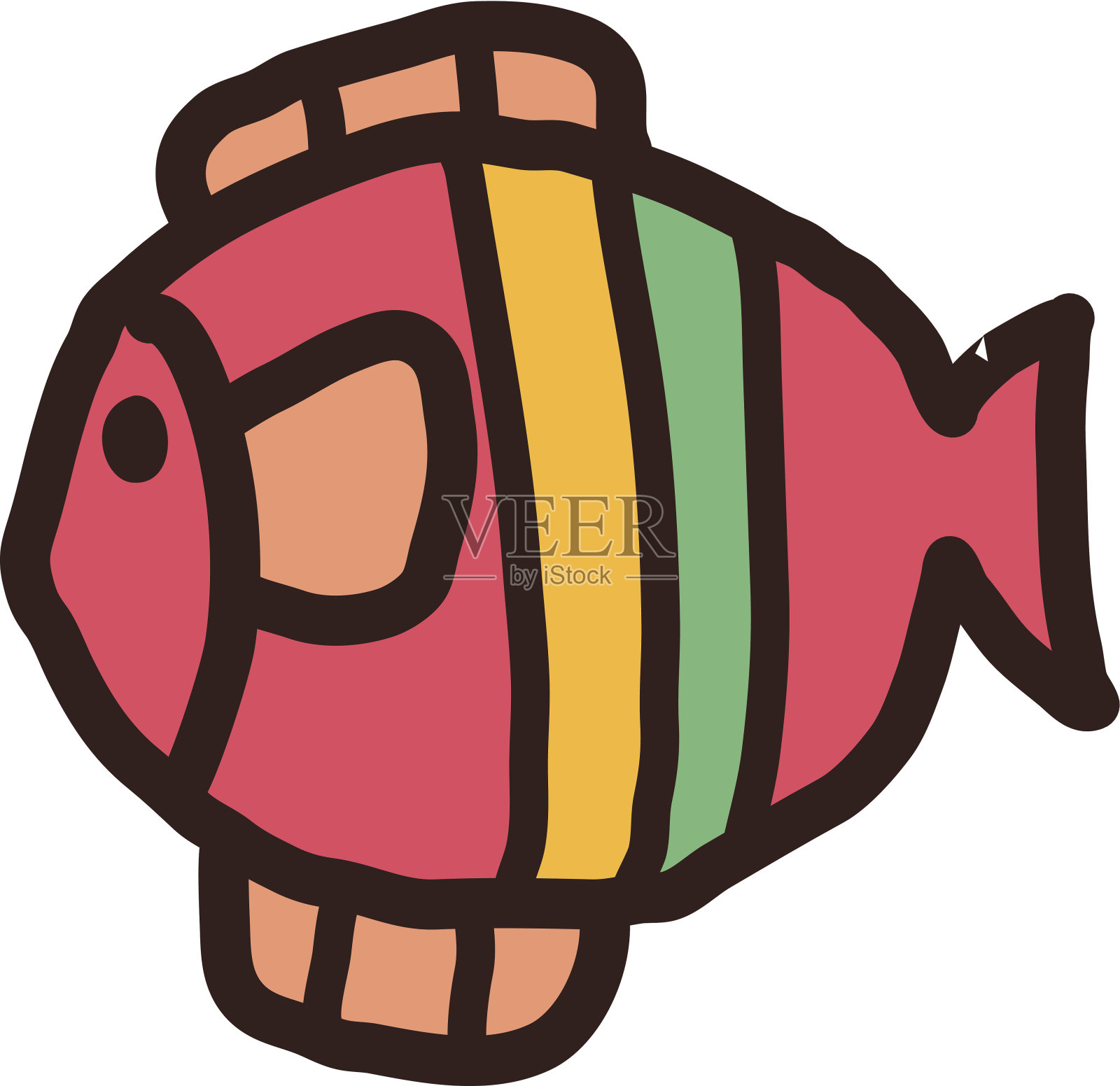 图标的鱼插画图片素材