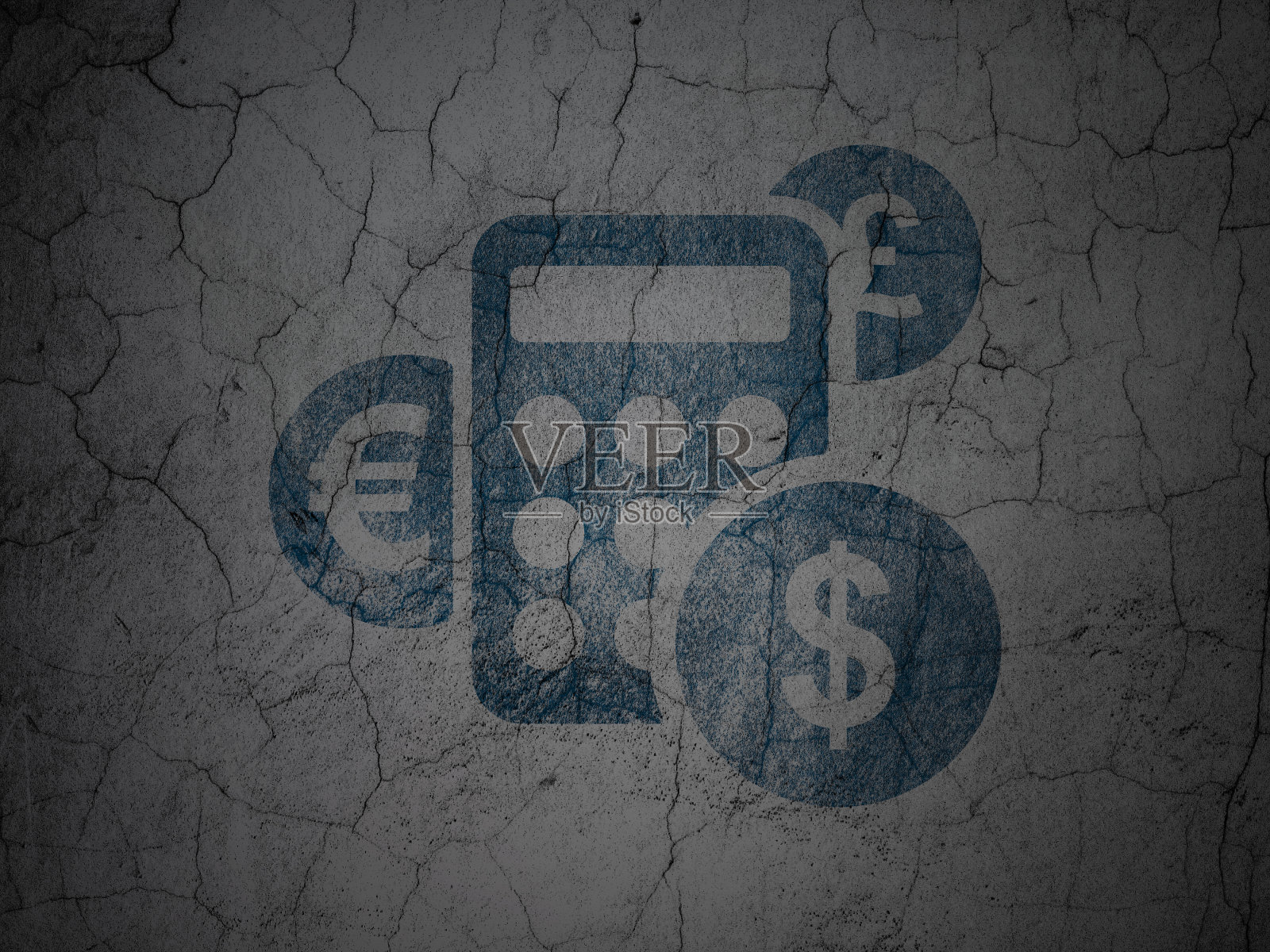 新闻概念:垃圾墙背景上的计算器插画图片素材