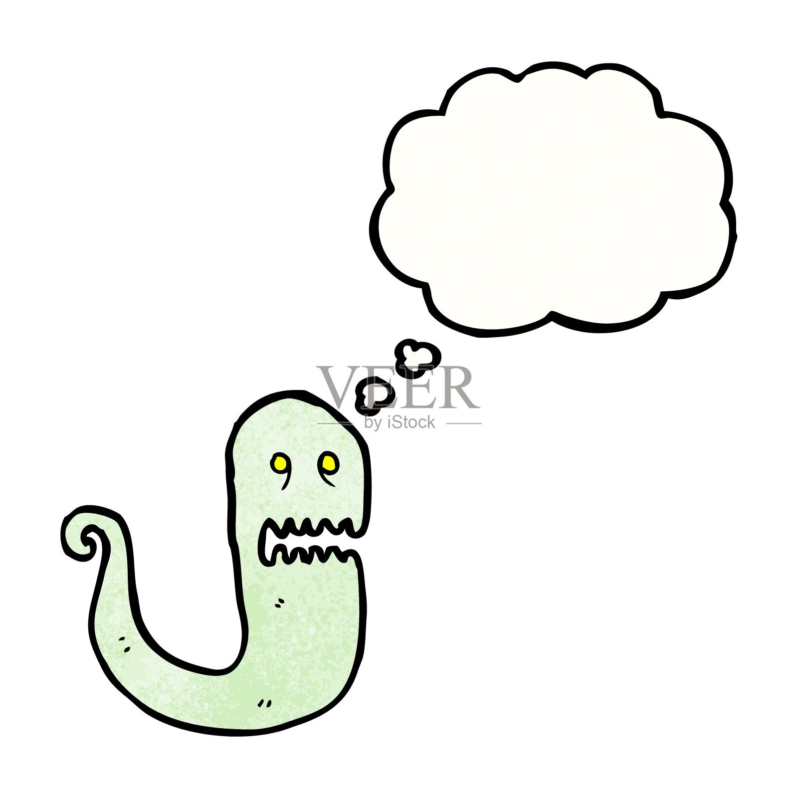 鬼与思想泡泡卡通插画图片素材