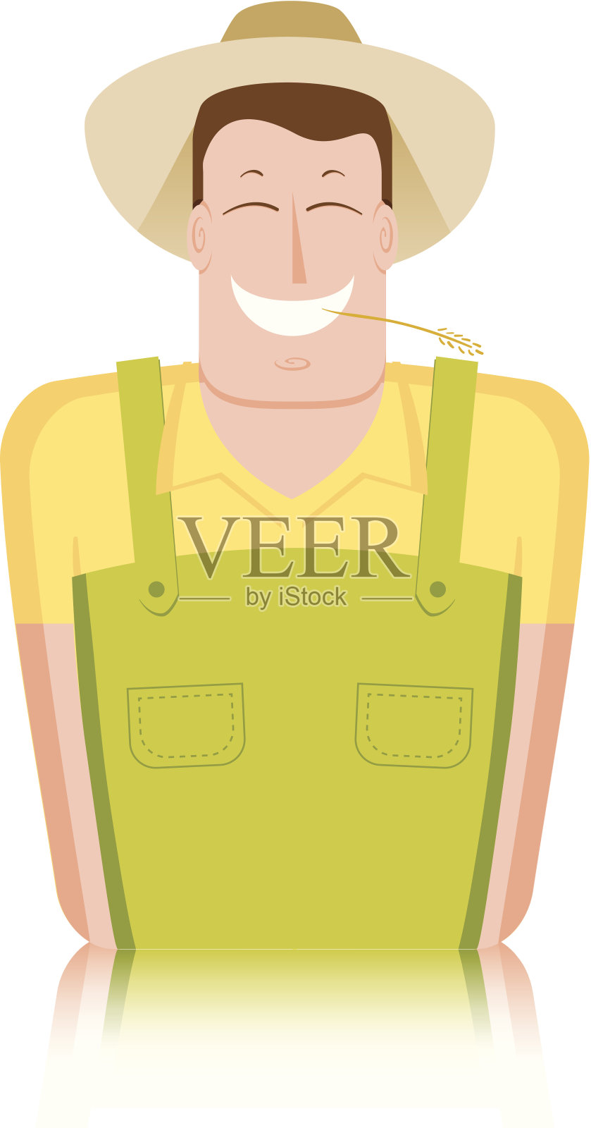 白色上微笑的农民设计元素图片