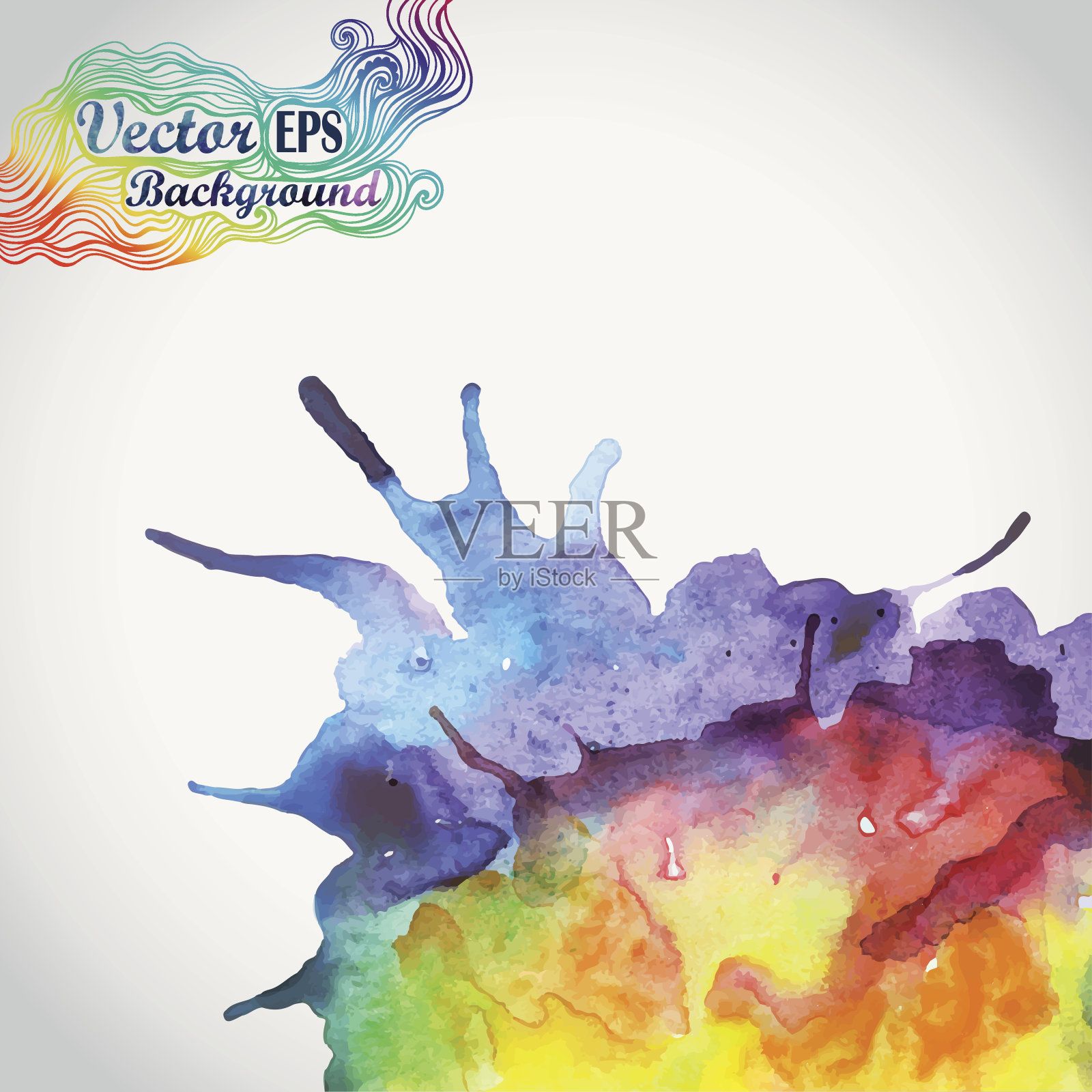 水彩手绘角落设计。插画图片素材