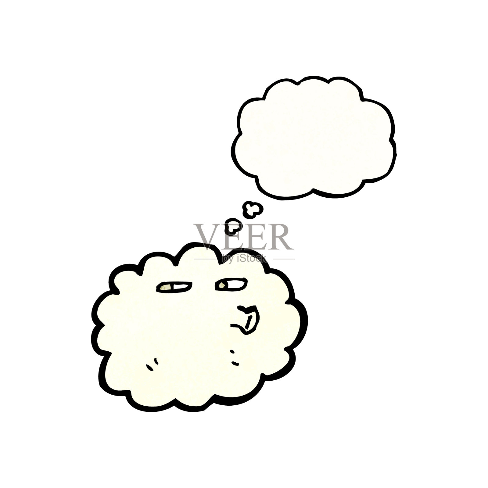 卡通云与思想泡泡插画图片素材