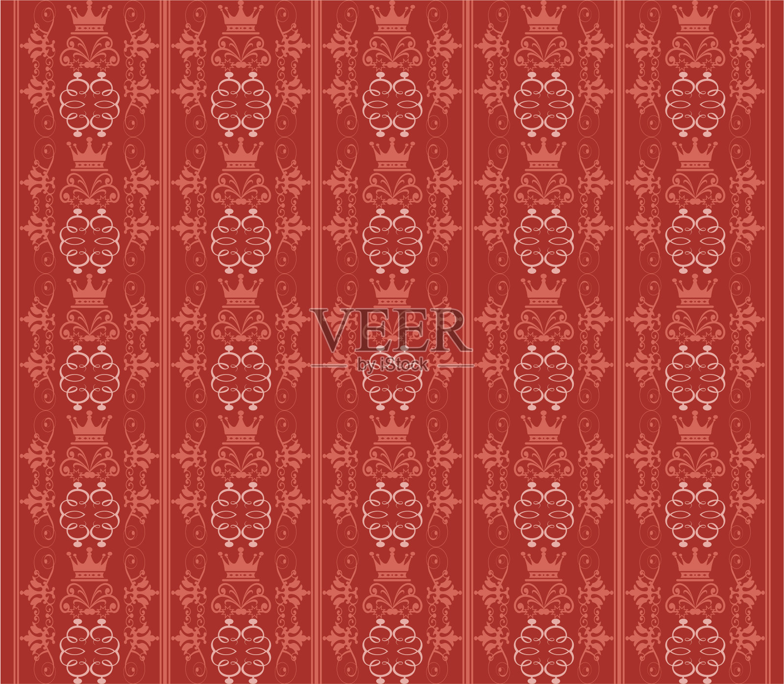 大马士革装饰墙纸的墙壁。插画图片素材