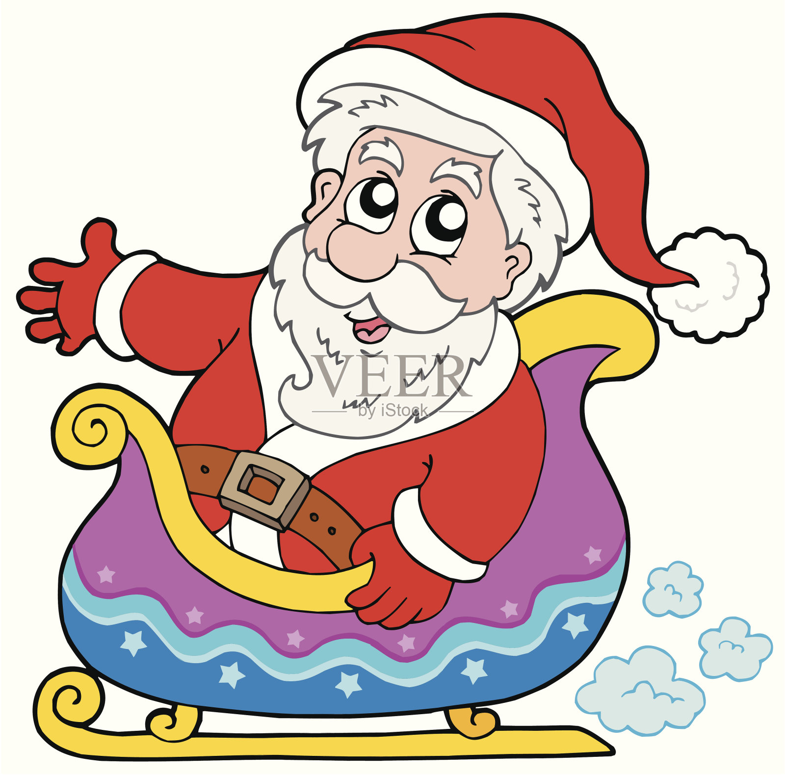 雪橇上的圣诞老人设计元素图片