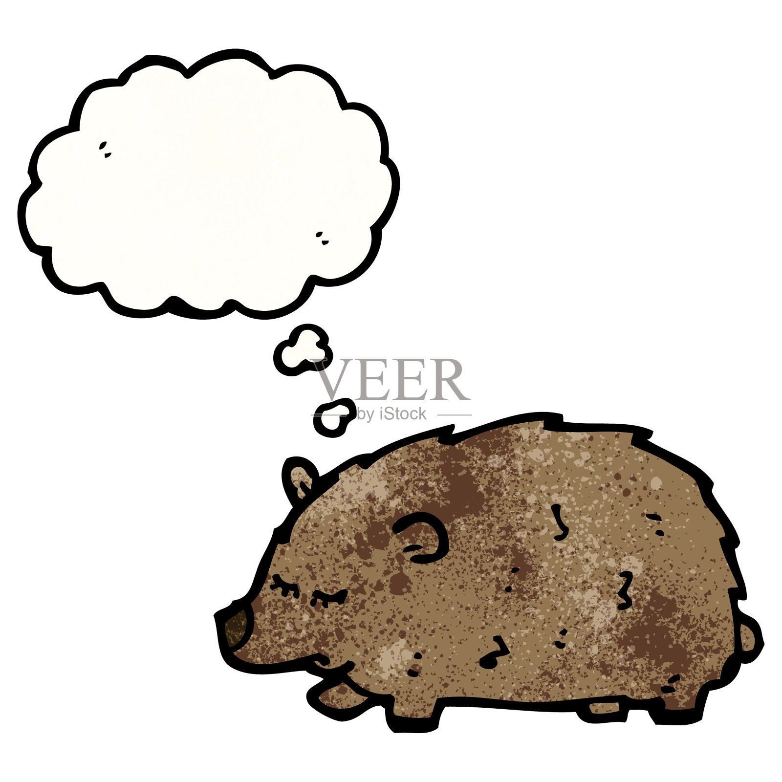 搞笑熊与思想泡泡卡通设计元素图片