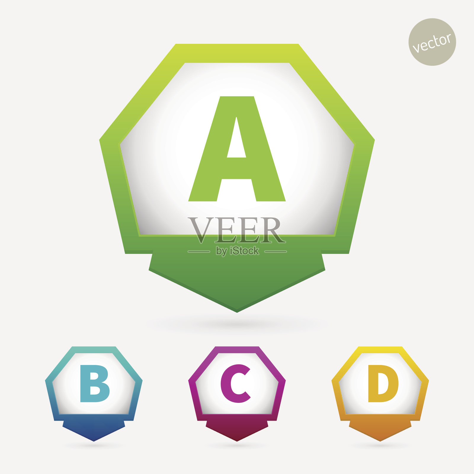 六角指针插画图片素材