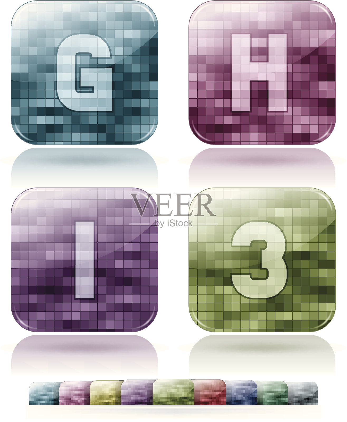 大写字母插画图片素材