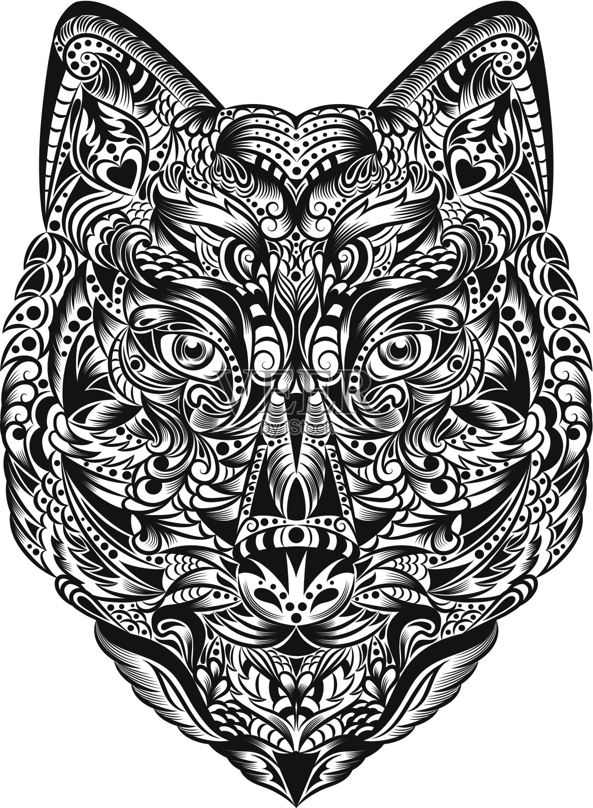 狼。插画图片素材