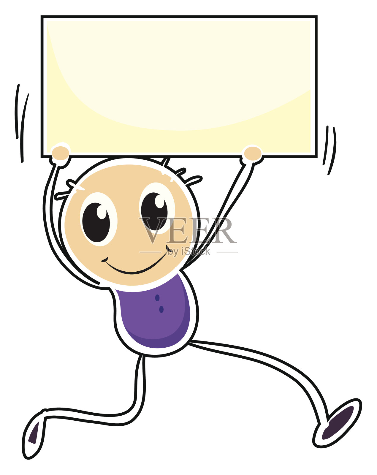 拿着空牌子的男孩设计元素图片