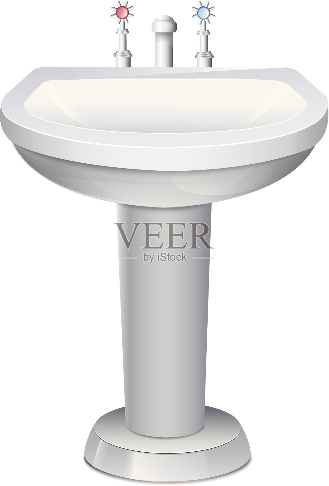 带有白水龙头的脸盆设计元素图片