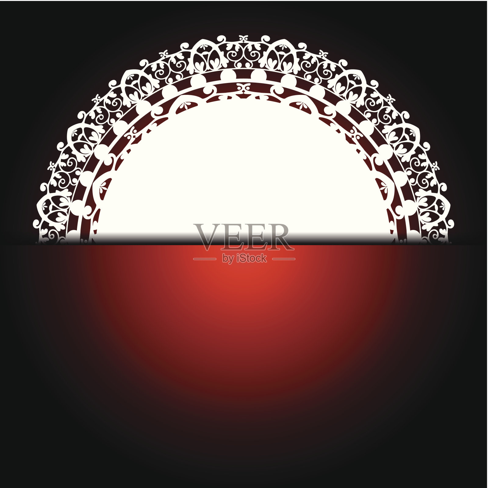 红色底色配白色餐巾插画图片素材