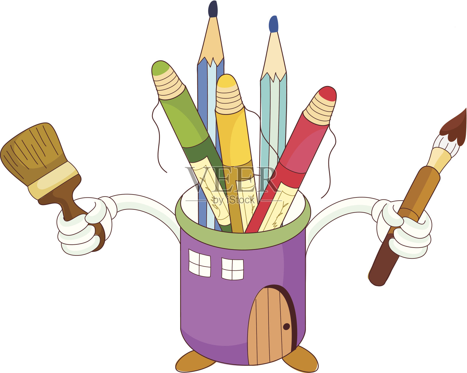 铅笔盒外观插画图片素材