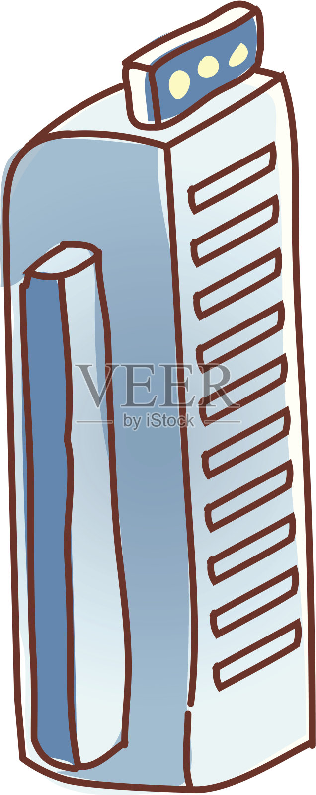 建筑物矗立在城市上插画图片素材