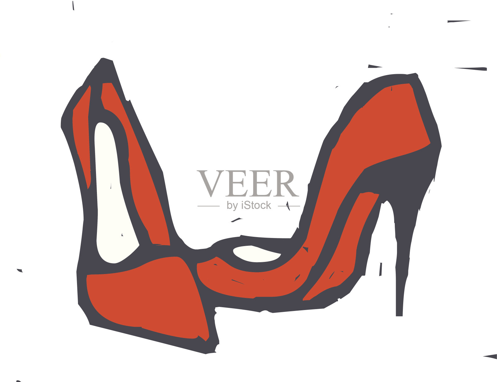一双高跟鞋插画图片素材