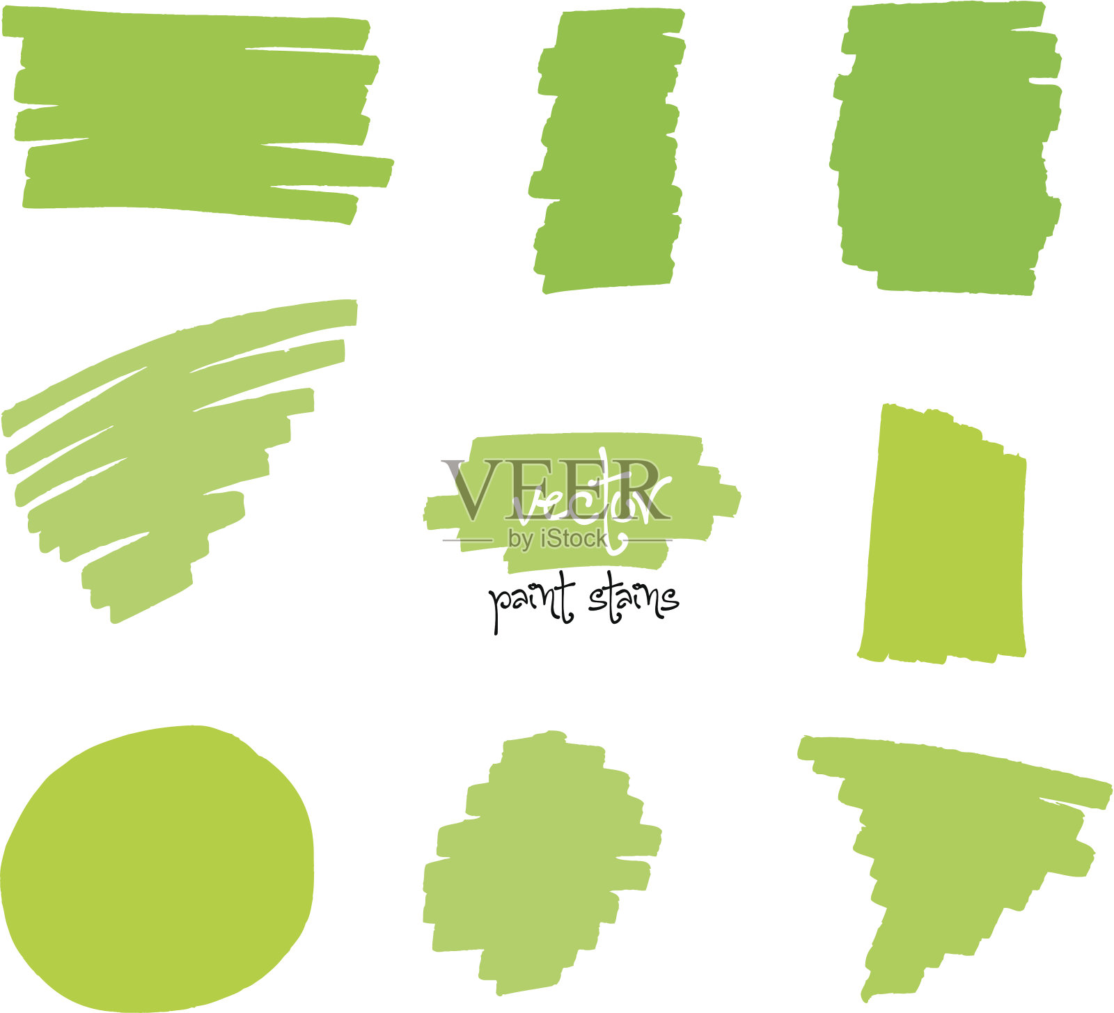 彩虹矢量画笔笔触收集-毛笔插画图片素材