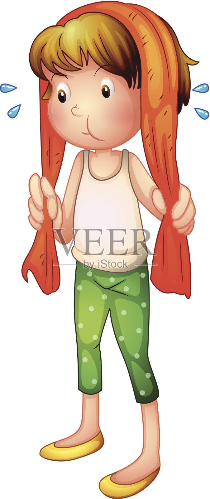 出汗的女孩设计元素图片