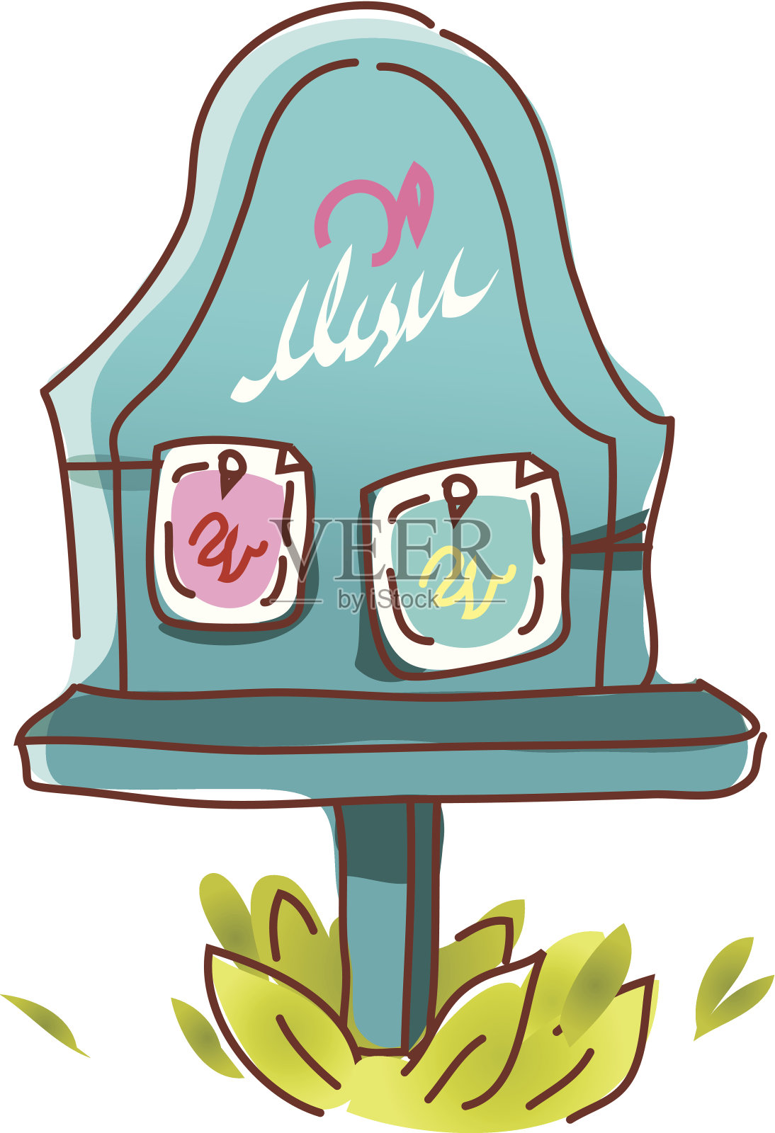 指示牌立在上面插画图片素材