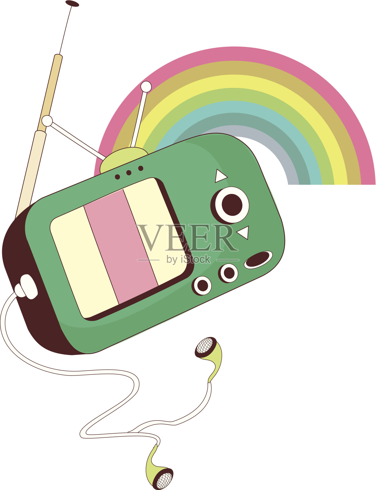 迷你电视插画图片素材