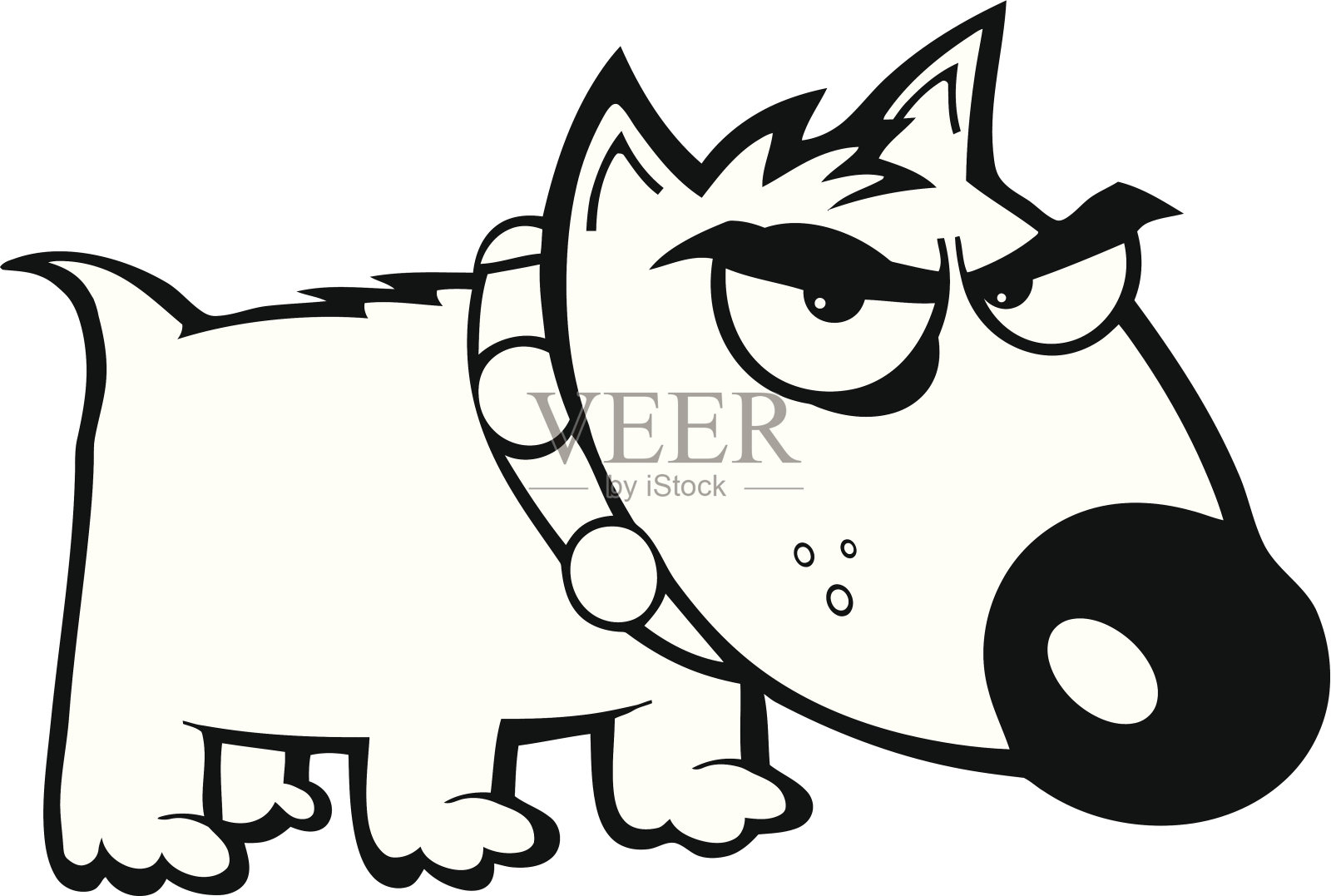 黑白狗斗牛梗设计元素图片