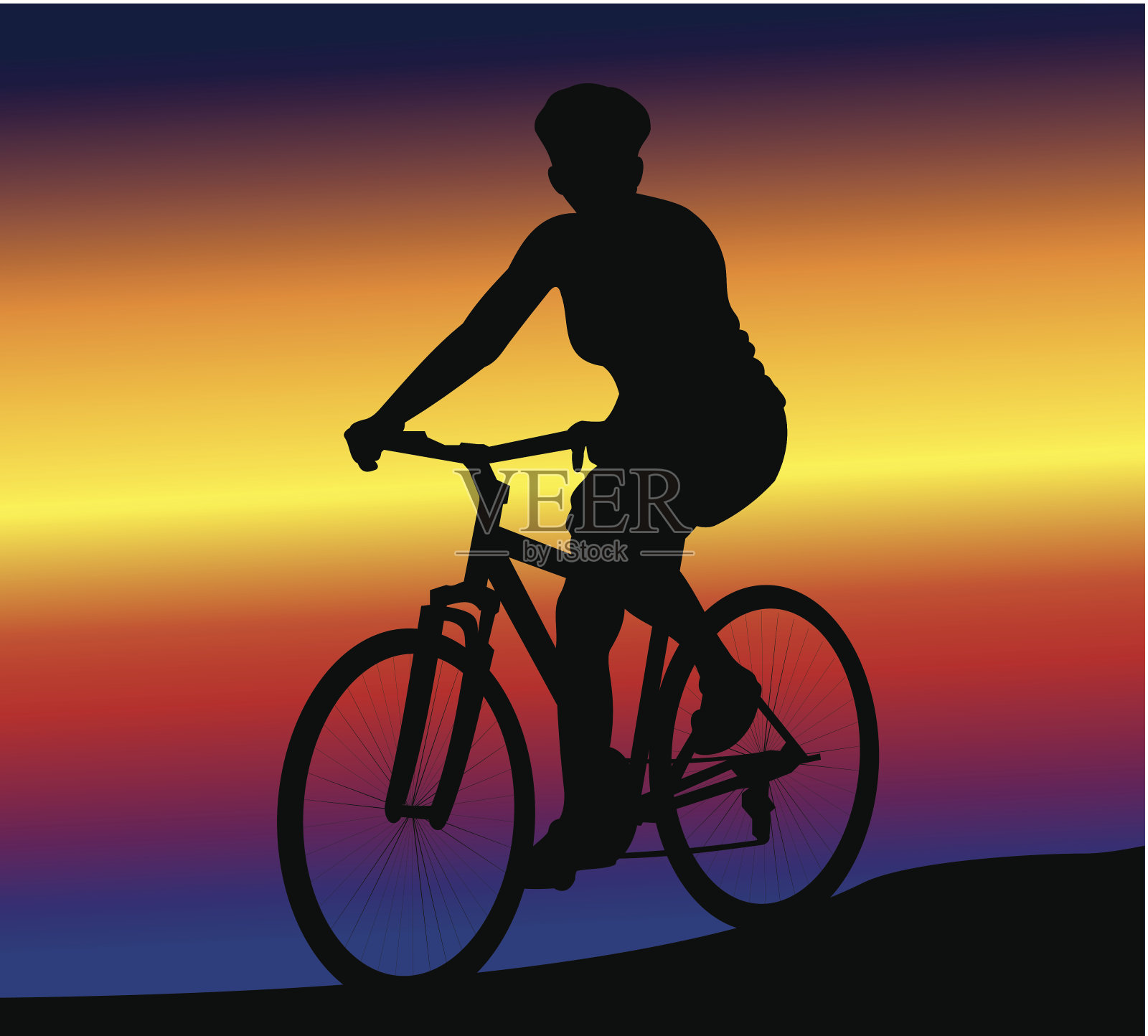 骑自行车的女人设计元素图片