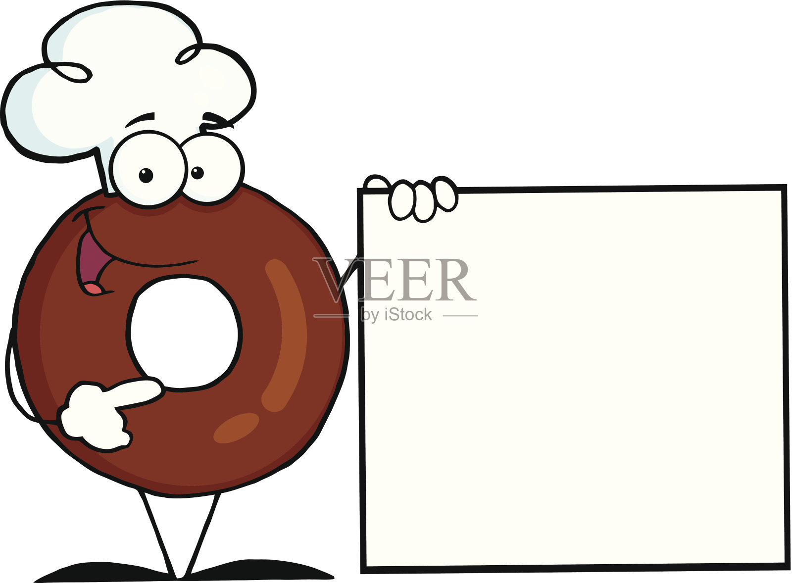 甜甜圈厨师展示一个空白的标志设计元素图片