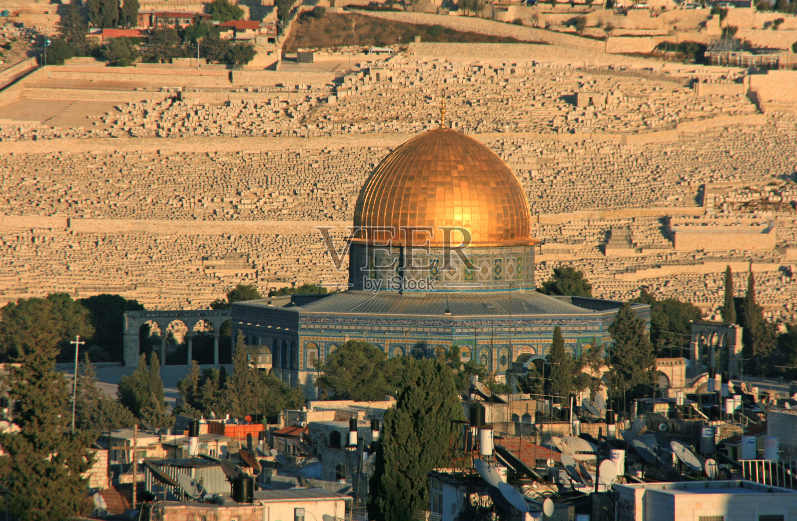 耶路撒冷老城的圆顶清真寺照片摄影图片
