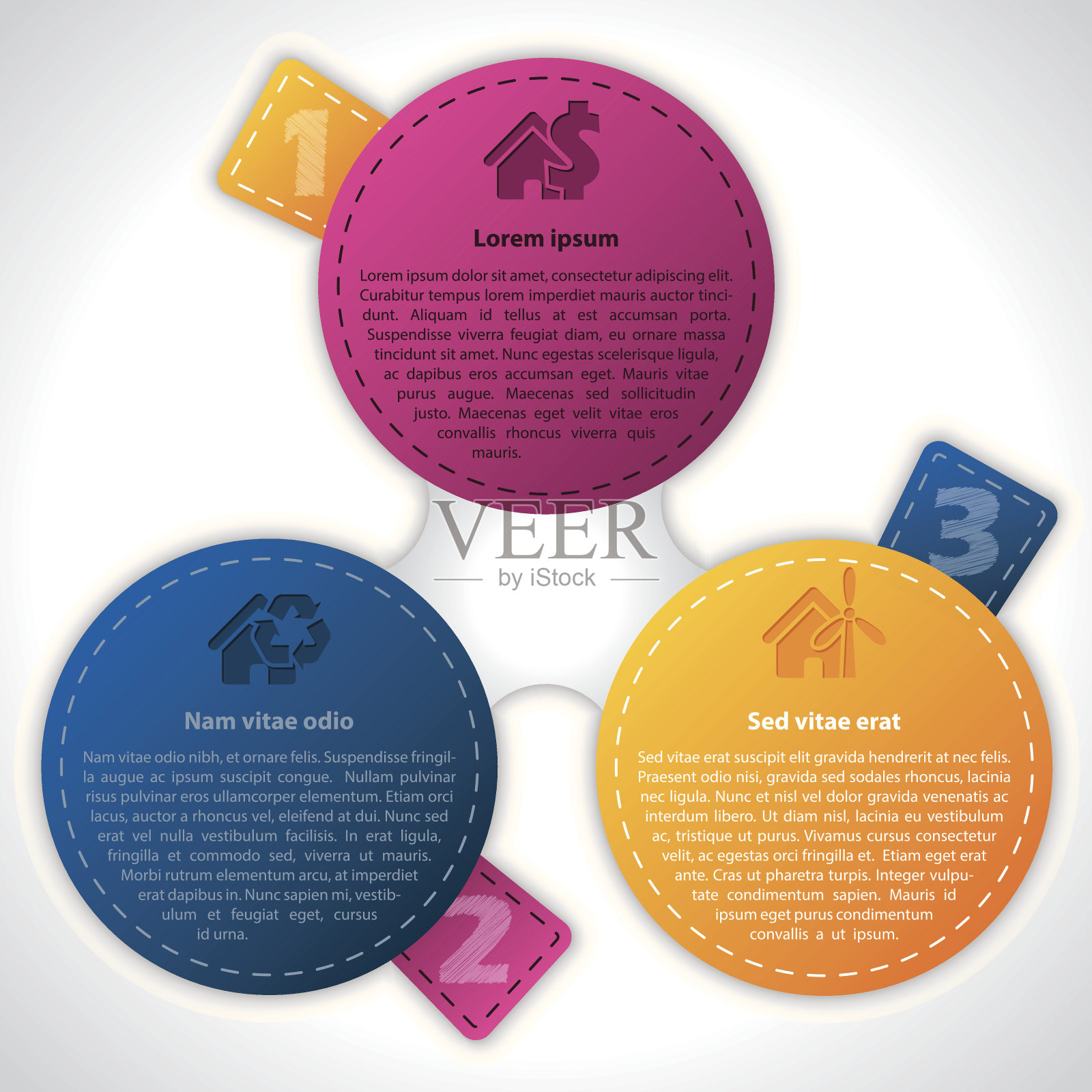 渐变色标签信息图表设计插画图片素材