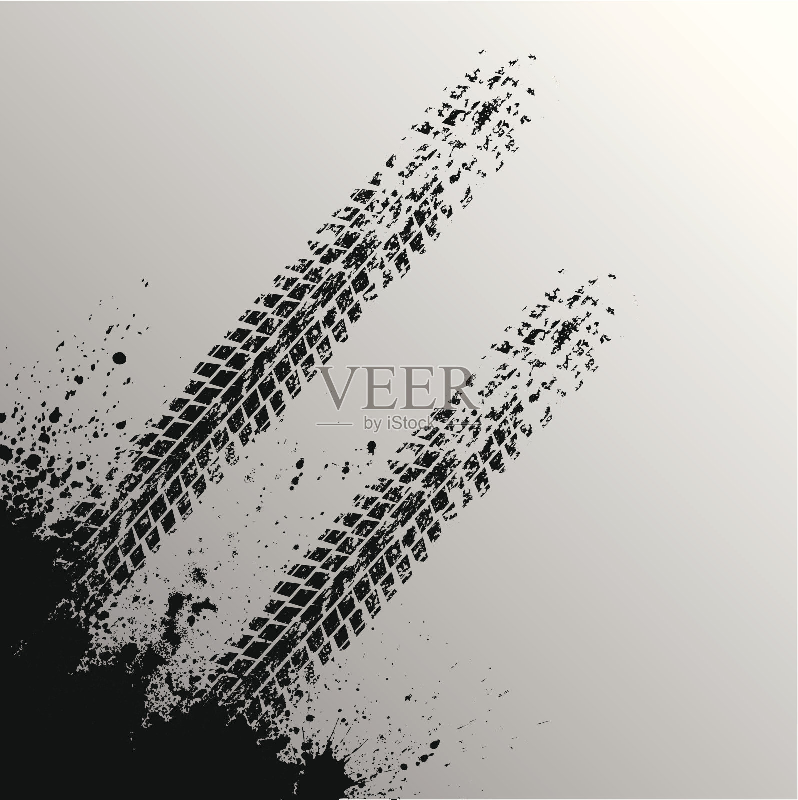 黑色轮胎跟踪插画图片素材