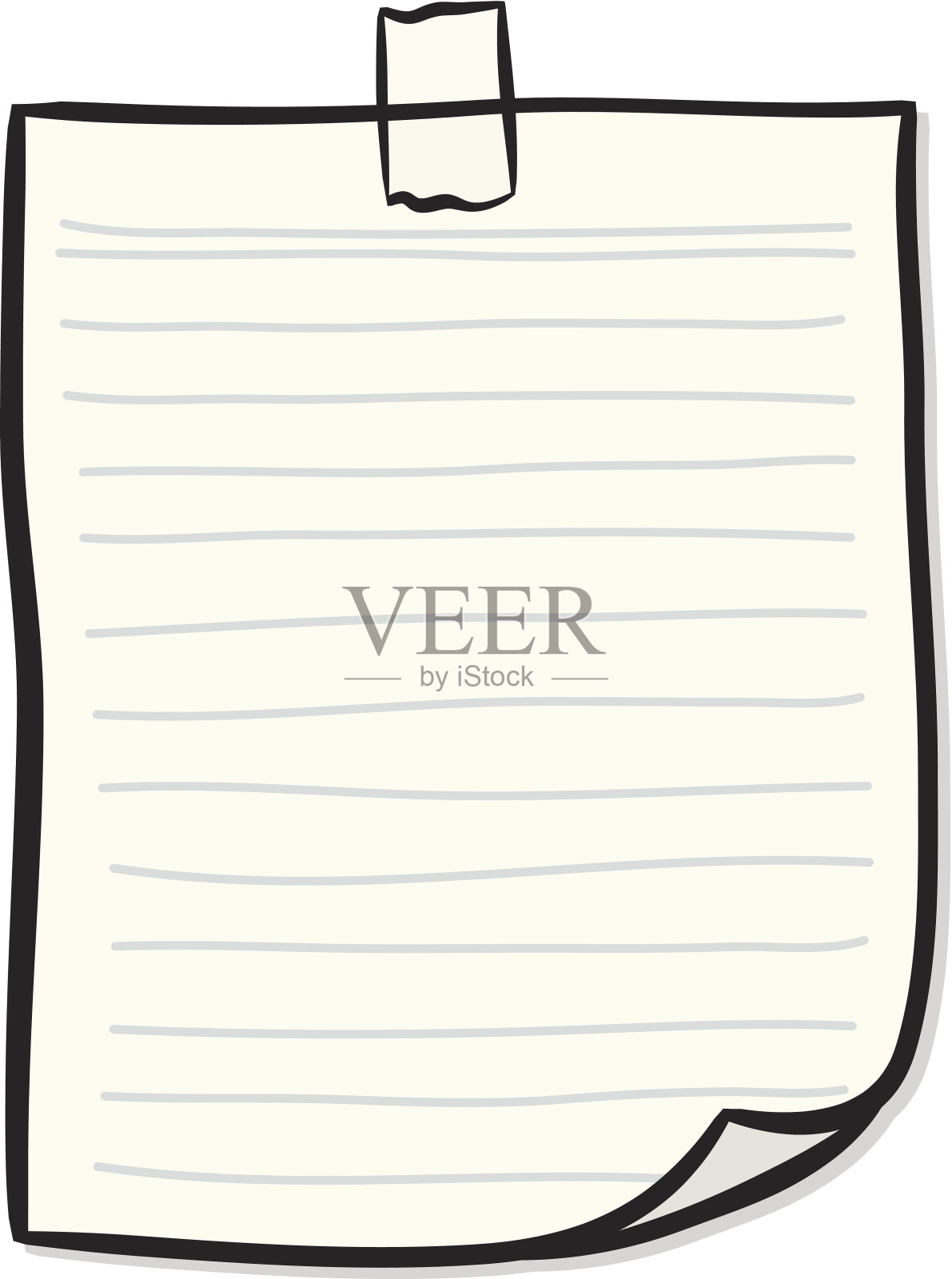 带卡通胶带的笔记本纸插画图片素材