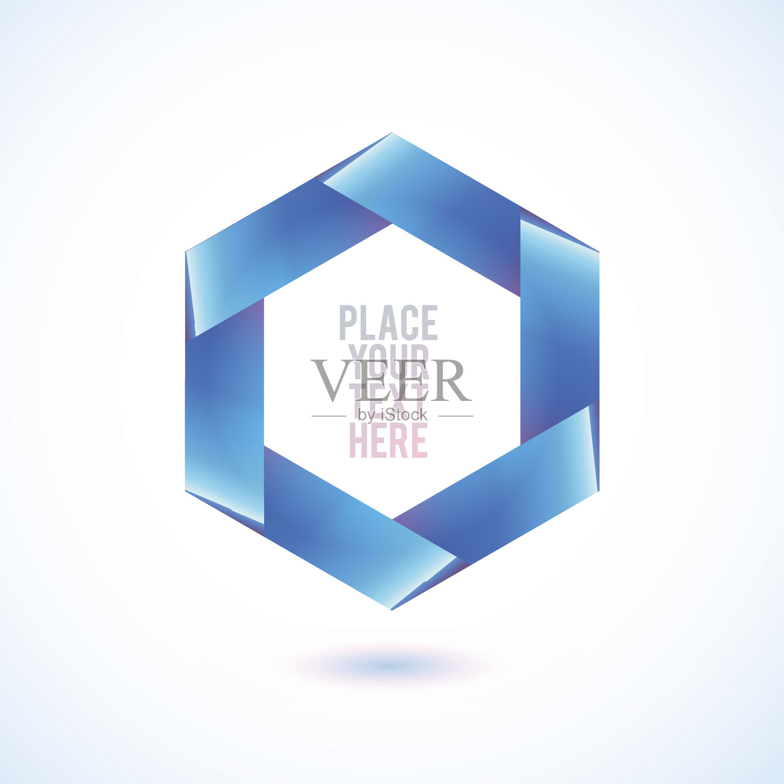 蓝色六边形在白色的背景插画图片素材