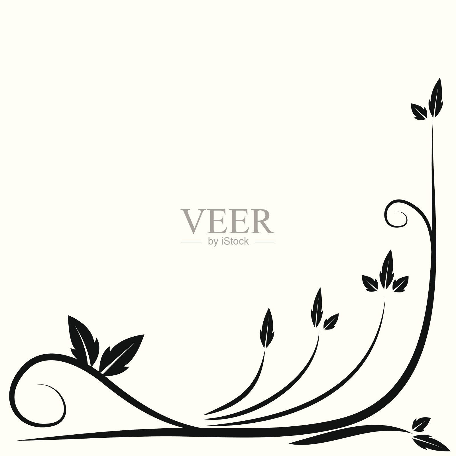 花的黑色边框插画图片素材