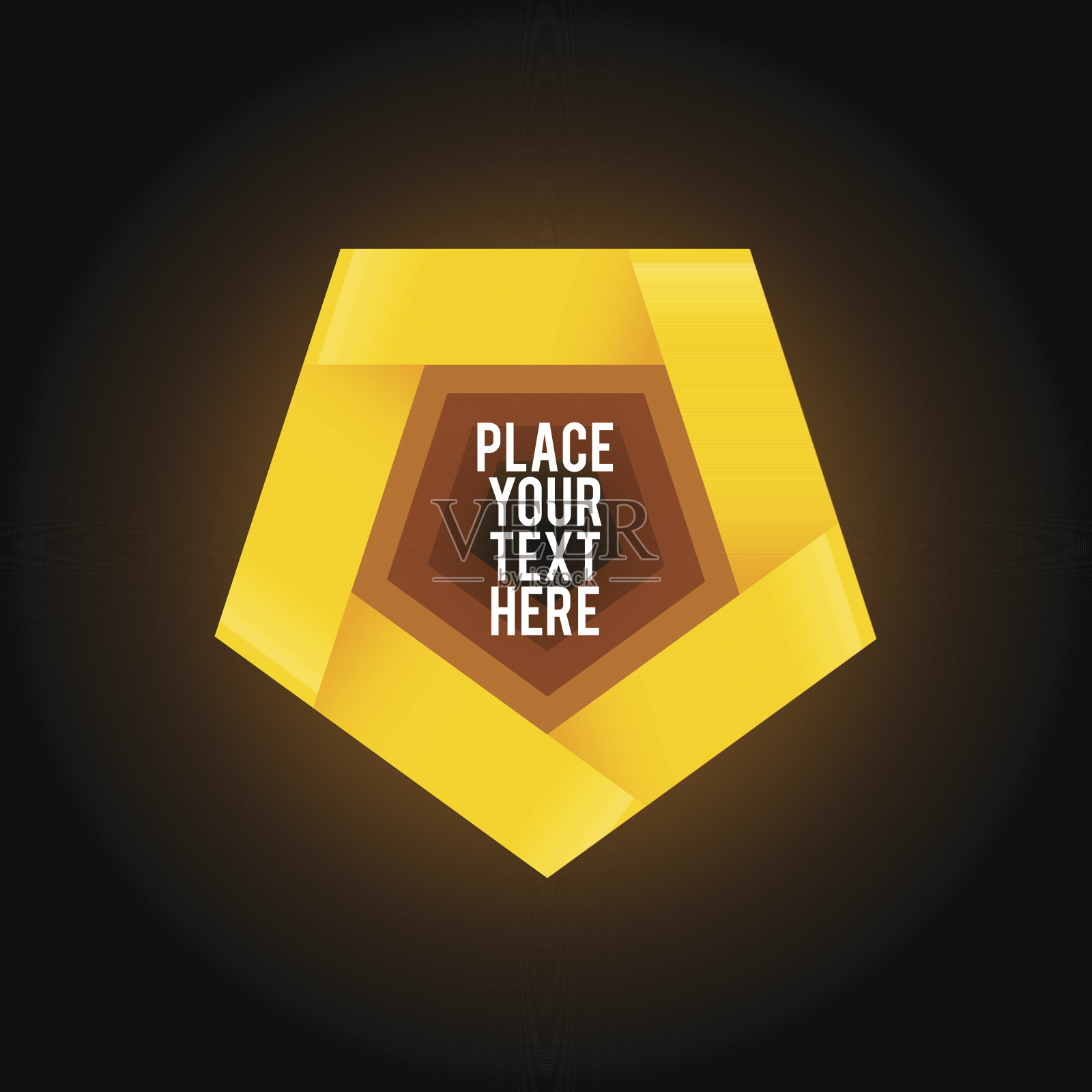 黄色五角形在黑暗的背景插画图片素材